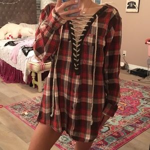 Lace Up Flannel